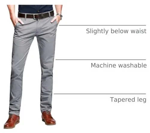Match Mens Regular-Fit Casual Flat Front Chino Pants | Straight Leg, 100% Cotton, 5-Pocket Design, Office Wear, Weekend Casual, Daily Wear,Twill Fabric - 4