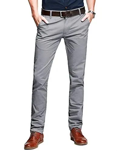 Match Mens Regular-Fit Casual Flat Front Chino Pants | Straight Leg, 100% Cotton, 5-Pocket Design, Office Wear, Weekend Casual, Daily Wear,Twill Fabric 