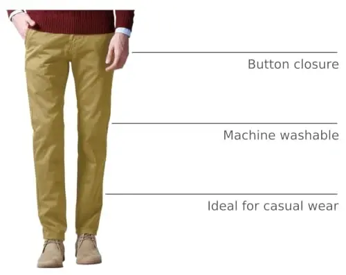Match Mens Regular-Fit Casual Flat Front Chino Pants | Straight Leg, 100% Cotton, 5-Pocket Design, Office Wear, Weekend Casual, Daily Wear,Twill Fabric - 4