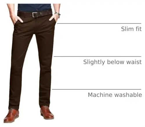 Match Mens Regular-Fit Casual Flat Front Chino Pants | Straight Leg, 100% Cotton, 5-Pocket Design, Office Wear, Weekend Casual, Daily Wear,Twill Fabric - 4