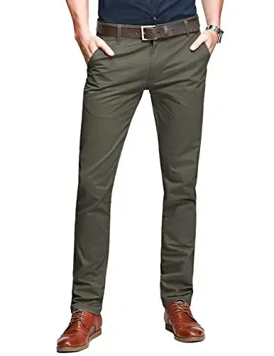 Match Mens Regular-Fit Casual Flat Front Chino Pants | Straight Leg, 100% Cotton, 5-Pocket Design, Office Wear, Weekend Casual, Daily Wear,Twill Fabric 