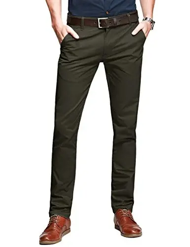 Match Mens Regular-Fit Casual Flat Front Chino Pants | Straight Leg, 100% Cotton, 5-Pocket Design, Office Wear, Weekend Casual, Daily Wear,Twill Fabric - 1