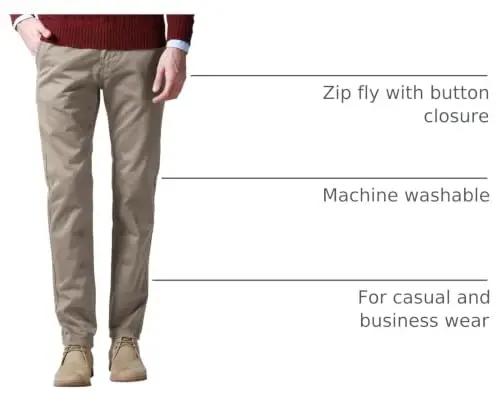 Match Mens Regular-Fit Casual Flat Front Chino Pants | Straight Leg, 100% Cotton, 5-Pocket Design, Office Wear, Weekend Casual, Daily Wear,Twill Fabric - 4