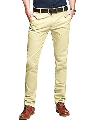 Match Mens Regular-Fit Casual Flat Front Chino Pants | Straight Leg, 100% Cotton, 5-Pocket Design, Office Wear, Weekend Casual, Daily Wear,Twill Fabric - 1