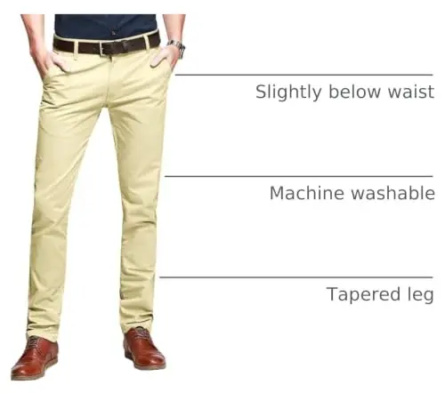 Match Mens Regular-Fit Casual Flat Front Chino Pants | Straight Leg, 100% Cotton, 5-Pocket Design, Office Wear, Weekend Casual, Daily Wear,Twill Fabric - 4