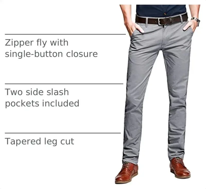 Match Mens Regular-Fit Casual Flat Front Chino Pants | Straight Leg, 100% Cotton, 5-Pocket Design, Office Wear, Weekend Casual, Daily Wear,Twill Fabric - 4