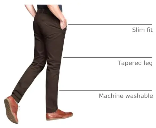 Match Mens Regular-Fit Casual Flat Front Chino Pants | Straight Leg, 100% Cotton, 5-Pocket Design, Office Wear, Weekend Casual, Daily Wear,Twill Fabric - 4