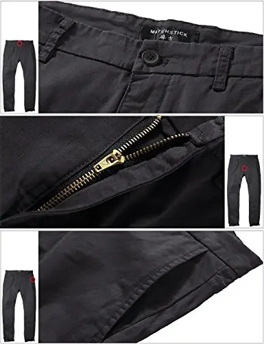 Match Men's Regular Fit Comfort Stretch Casual Chino Pants | Straight Leg, Cotton Blend, Twill Fabric, Flat Front, Business Casual, Daily Wear Everyday - MATCH (1)