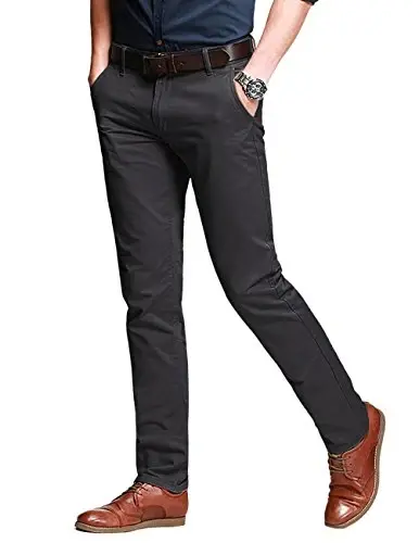 Match Men's Regular Fit Comfort Stretch Casual Chino Pants | Straight Leg, Cotton Blend, Twill Fabric, Flat Front, Business Casual, Daily Wear Everyday - 5
