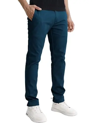 Match Men's Regular Fit Comfort Stretch Casual Chino Pants | Straight Leg, Cotton Blend, Twill Fabric, Flat Front, Business Casual, Daily Wear Everyday - 1