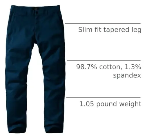 Match Men's Regular Fit Comfort Stretch Casual Chino Pants | Straight Leg, Cotton Blend, Twill Fabric, Flat Front, Business Casual, Daily Wear Everyday - 4