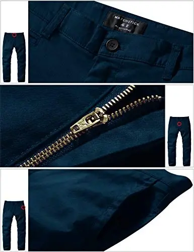 Match Men's Regular Fit Comfort Stretch Casual Chino Pants | Straight Leg, Cotton Blend, Twill Fabric, Flat Front, Business Casual, Daily Wear Everyday - MATCH (1)