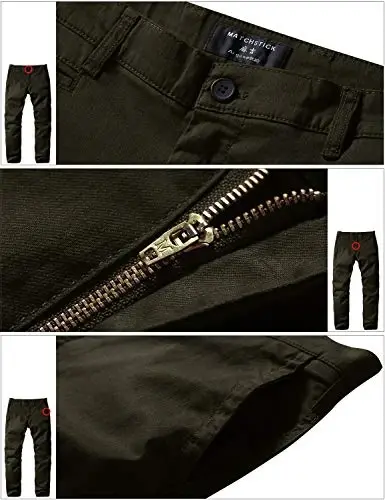 Match Men's Regular Fit Comfort Stretch Casual Chino Pants | Straight Leg, Cotton Blend, Twill Fabric, Flat Front, Business Casual, Daily Wear Everyday - 3
