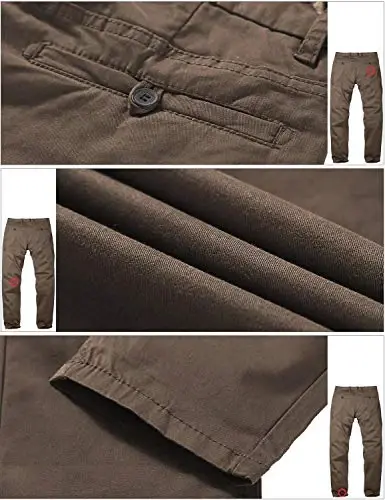 Match Men's Regular Fit Comfort Stretch Casual Chino Pants | Straight Leg, Cotton Blend, Twill Fabric, Flat Front, Business Casual, Daily Wear Everyday - 3