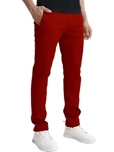 Match Men's Regular Fit Comfort Stretch Casual Chino Pants | Straight Leg, Cotton Blend, Twill Fabric, Flat Front, Business Casual, Daily Wear Everyday - MATCH (1)