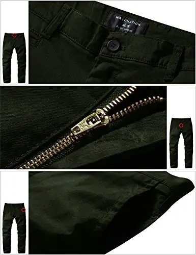 Match Men's Regular Fit Comfort Stretch Casual Chino Pants | Straight Leg, Cotton Blend, Twill Fabric, Flat Front, Business Casual, Daily Wear Everyday - MATCH (1)