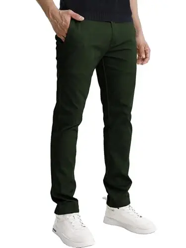 Match Men's Regular Fit Comfort Stretch Casual Chino Pants | Straight Leg, Cotton Blend, Twill Fabric, Flat Front, Business Casual, Daily Wear Everyday - 4