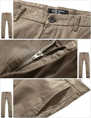 Match Men's Regular Fit Comfort Stretch Casual Chino Pants | Straight Leg, Cotton Blend, Twill Fabric, Flat Front, Business Casual, Daily Wear Everyday - 5