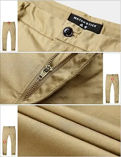Match Men's Regular Fit Comfort Stretch Casual Chino Pants | Straight Leg, Cotton Blend, Twill Fabric, Flat Front, Business Casual, Daily Wear Everyday - 5