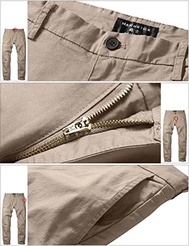 Match Men's Regular Fit Comfort Stretch Casual Chino Pants | Straight Leg, Cotton Blend, Twill Fabric, Flat Front, Business Casual, Daily Wear Everyday - 5