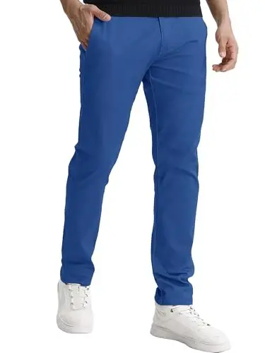 Match Men's Regular Fit Comfort Stretch Casual Chino Pants | Straight Leg, Cotton Blend, Twill Fabric, Flat Front, Business Casual, Daily Wear Everyday - Match (1)