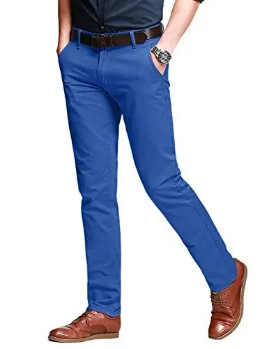 Match Men's Regular Fit Comfort Stretch Casual Chino Pants | Straight Leg, Cotton Blend, Twill Fabric, Flat Front, Business Casual, Daily Wear Everyday - 1