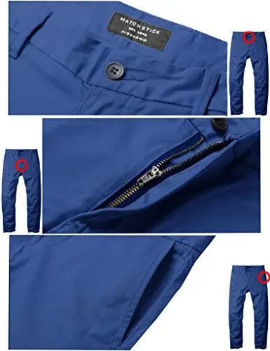 Match Men's Regular Fit Comfort Stretch Casual Chino Pants | Straight Leg, Cotton Blend, Twill Fabric, Flat Front, Business Casual, Daily Wear Everyday - 5