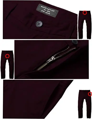 Match Men's Regular Fit Comfort Stretch Casual Chino Pants | Straight Leg, Cotton Blend, Twill Fabric, Flat Front, Business Casual, Daily Wear Everyday - 5