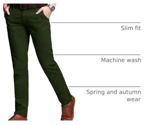 Match Men's Slim Tapered Casual Pants #8105 - 3