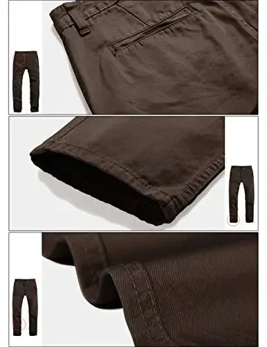 Match Mens Slim Tapered Flat Front Casual Pants - 6