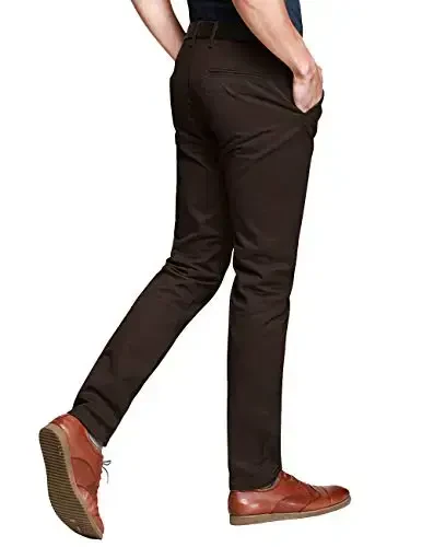 Match Mens Slim Tapered Flat Front Casual Pants - MATCH (1)