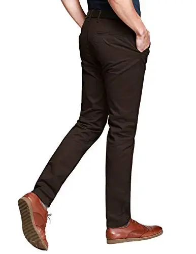 Match Mens Slim Tapered Flat Front Casual Pants - 2