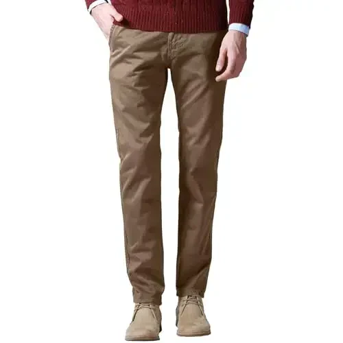 Match Mens Slim Tapered Flat Front Casual Pants 