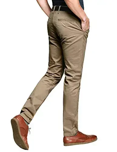 Match Mens Slim Tapered Flat Front Casual Pants - 2