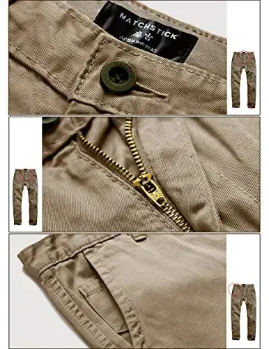 Match Mens Slim Tapered Flat Front Casual Pants - 5