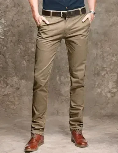Match Mens Slim Tapered Flat Front Casual Pants - 7