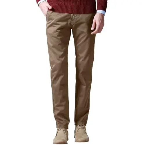 Match Mens Slim Tapered Flat Front Casual Pants 