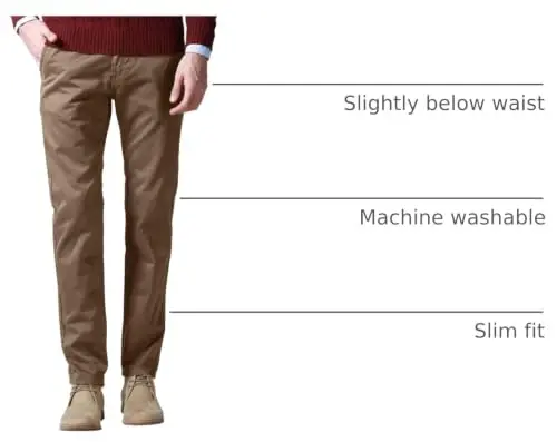 Match Mens Slim Tapered Flat Front Casual Pants 