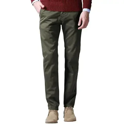 Match Mens Slim Tapered Flat Front Casual Pants 