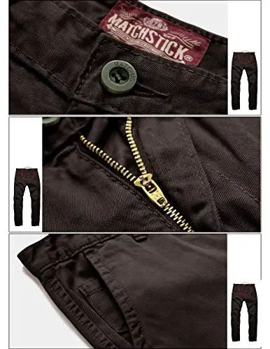 Match Mens Slim Tapered Flat Front Casual Pants - 5