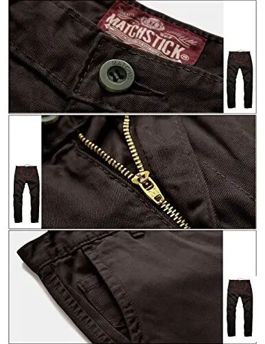 Match Mens Slim Tapered Flat Front Casual Pants - 5