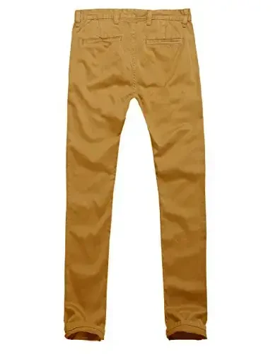 Match Mens Slim Tapered Flat Front Casual Pants - 4