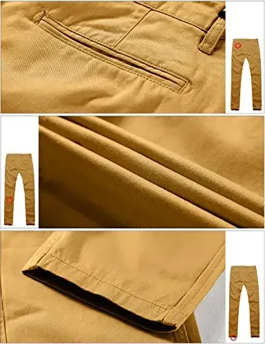 Match Mens Slim Tapered Flat Front Casual Pants - 6