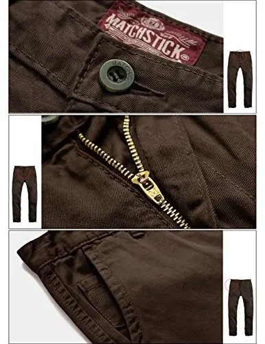 Match Mens Slim Tapered Flat Front Casual Pants - 5