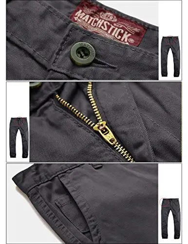 Match Mens Slim Tapered Flat Front Casual Pants - 5