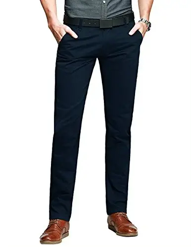 Match Mens Slim Tapered Flat Front Casual Pants - MATCH