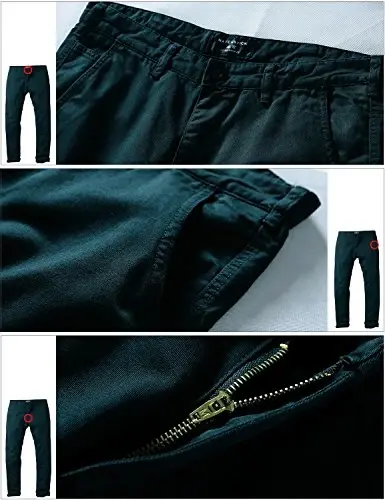 Match Mens Slim Tapered Flat Front Casual Pants - 5