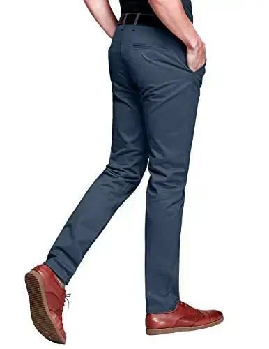 Match Mens Slim Tapered Flat Front Casual Pants - MATCH (1)