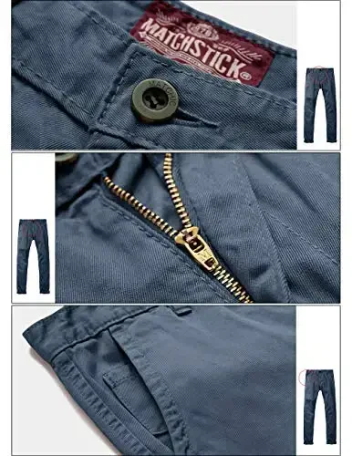 Match Mens Slim Tapered Flat Front Casual Pants - 5