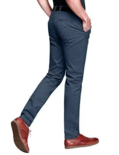 Match Mens Slim Tapered Flat Front Casual Pants - 2